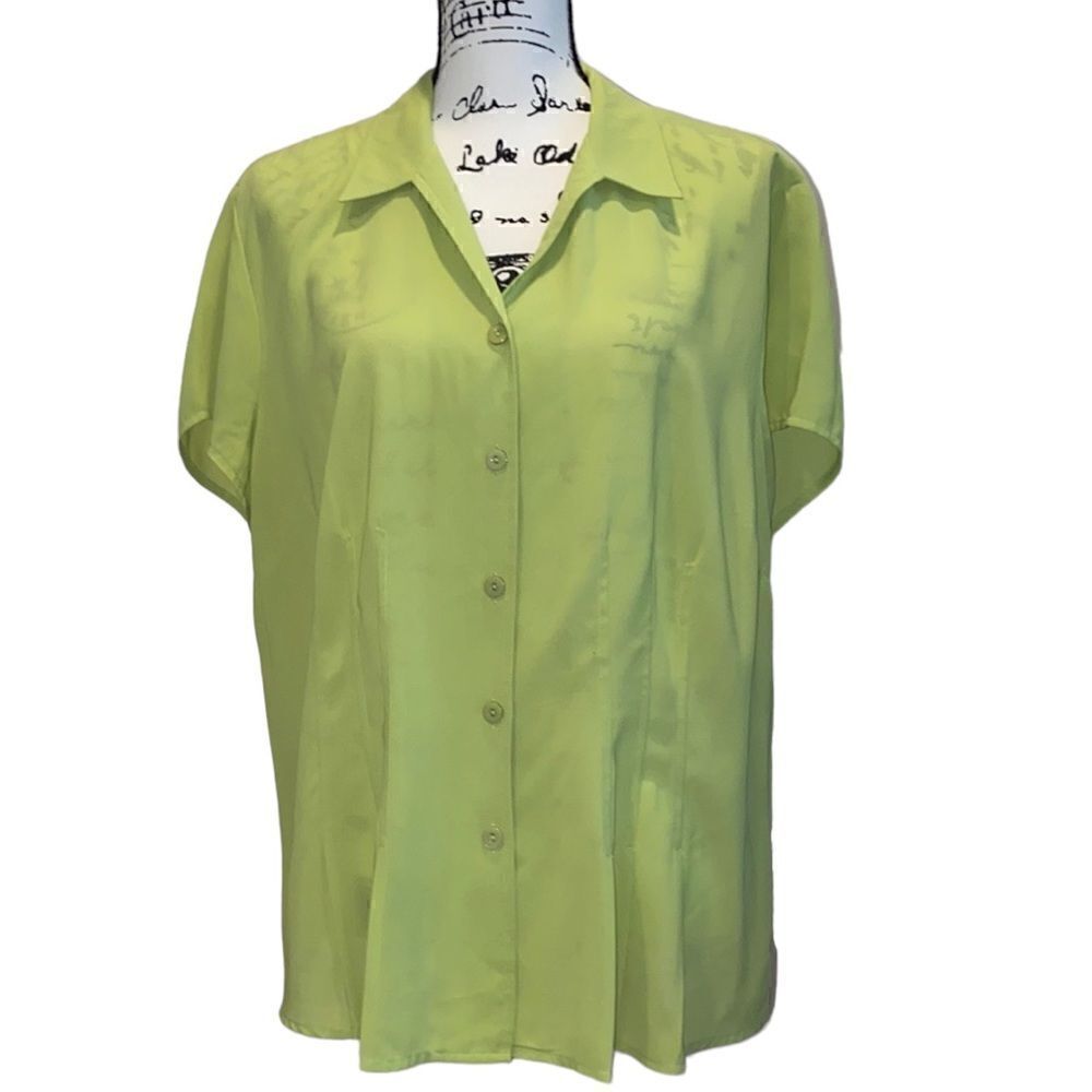 KC Studio Lime Green Careerwear Blouse Size XL
